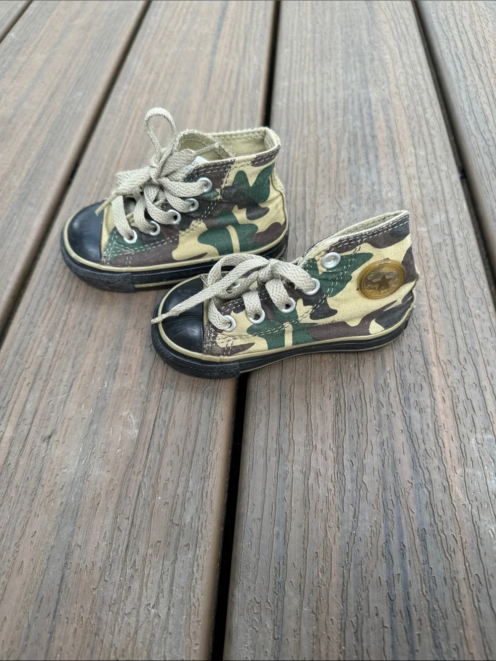 Converse kids Camouflage High-Top Sneakers - Green/Tan